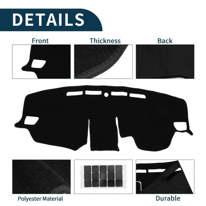 Dashboard Cover Mat for Toyota RAV4 2019-2024 Black 1 Set
