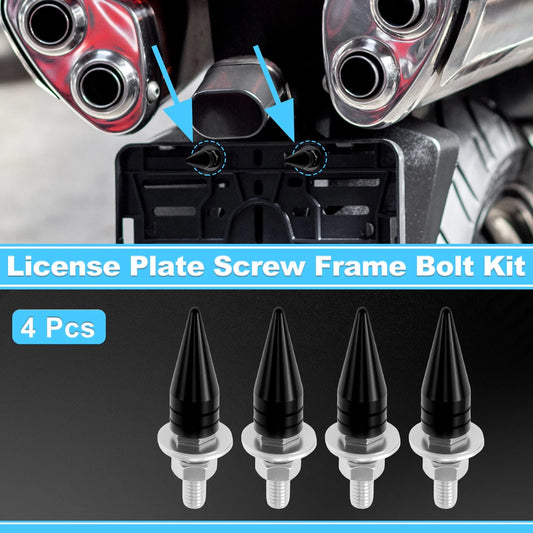 License Plate Screws Cover 5.4 cm Black 4 pcs for Universal Motorcycle M6