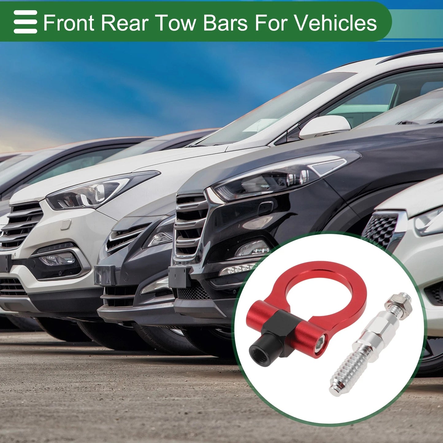 15.6mm Aluminum Alloy Front Rear Tow Hook for Ford Focus (1998-2025)