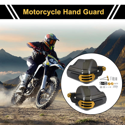 Set Universal Hand Guard Knuckle Protector Gold Tone PC for Motorcycles