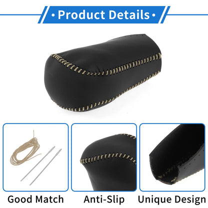 Car Gear Shift Knob Cover for Toyota RAV4 (2013-2016) Black Beige Faux Leather