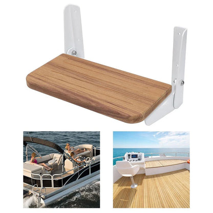 Foldable Teak Wood Step Board Footrest for Boat Helm 305x158mm