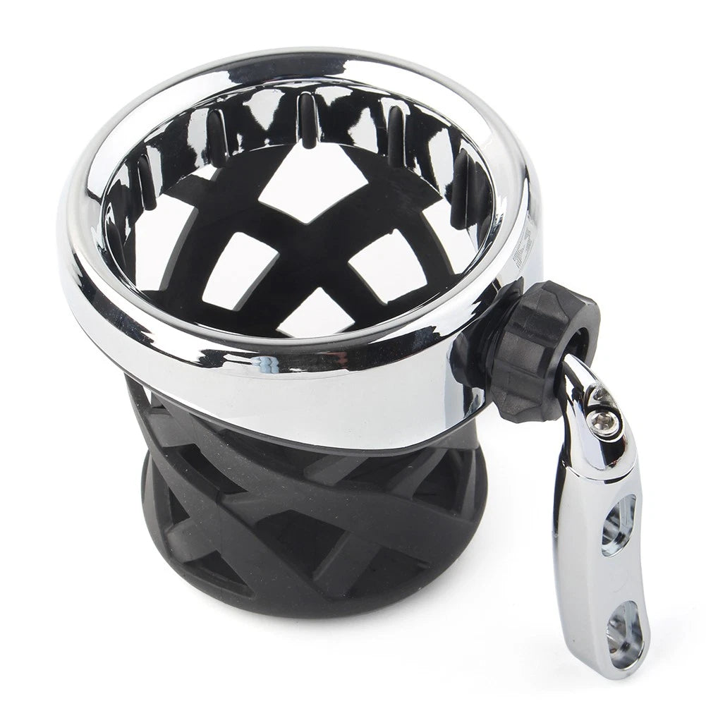 Handlebar Cup Holder Drink w/Mesh Basket for Harley Dyna, Fatboy, Tour Glide (2006-2023)