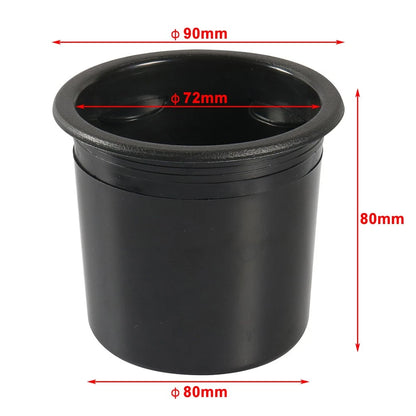 Black Recessed Cup Holder for RVs, Boats, Yachts, & Cars - Water Drink Holder