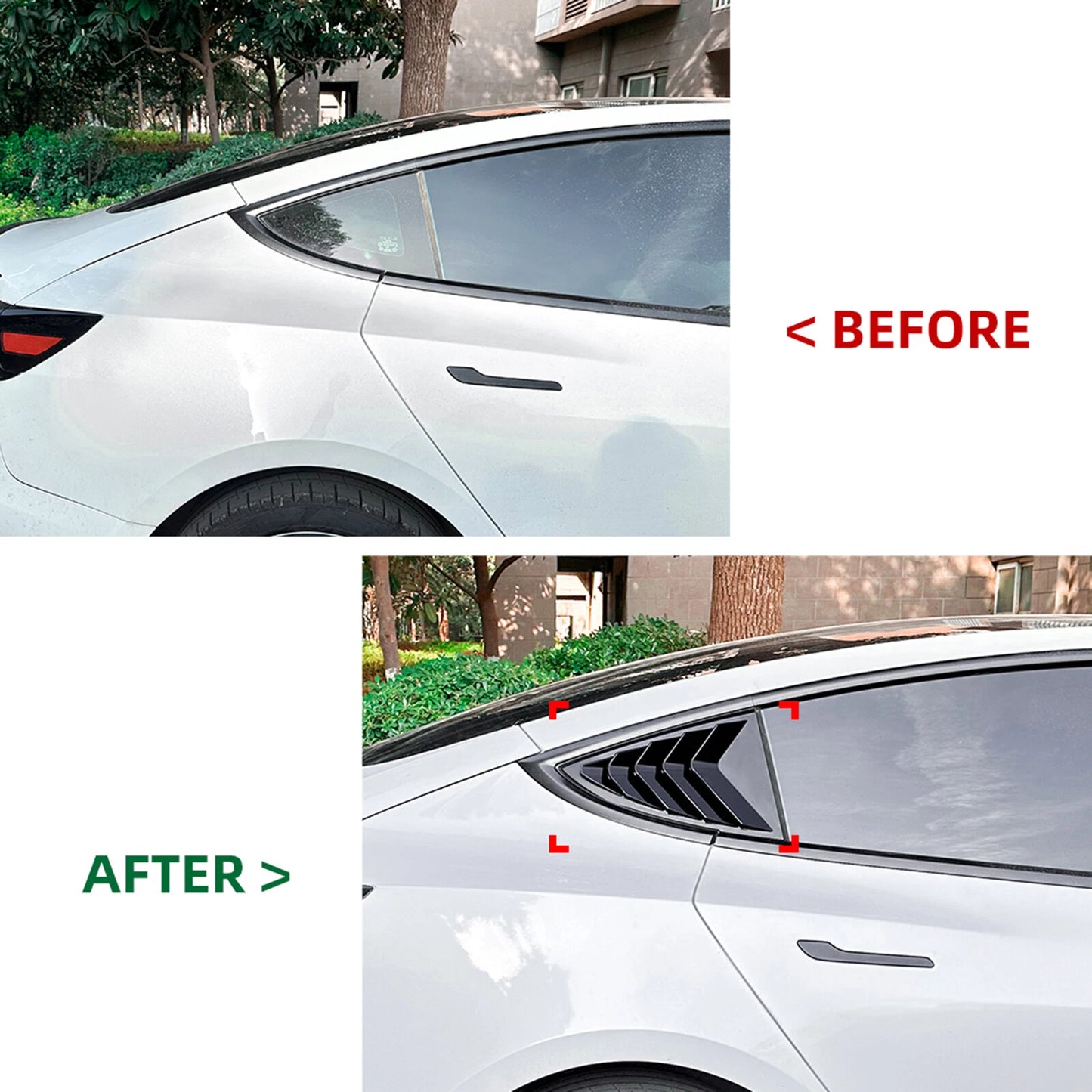Rear Window Louver Cover for Tesla Model 3 (2017-2025) Gloss Black