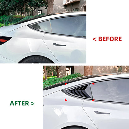 Rear Window Louver Cover for Tesla Model 3 (2017-2025) Gloss Black