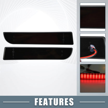 Smoked Rear Bumper Reflector Brake Lights for Mitsubishi Lancer (2008-2017)