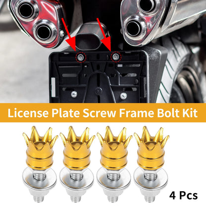 M6 License Plate Screws Cover 40mm Gold Tone 4 x for Universal Motorcycle