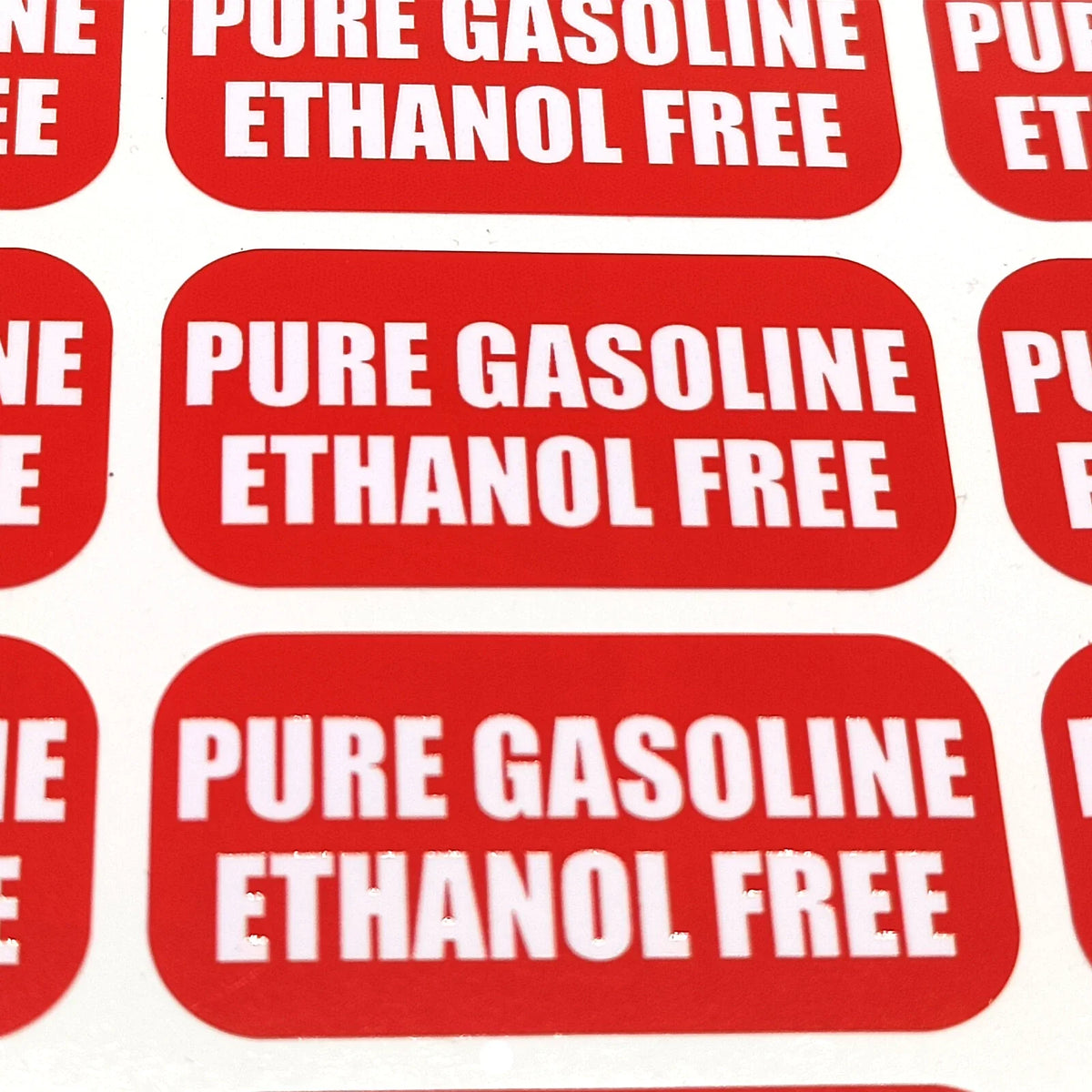 24x Pure Gasoline Ethanol Free Stickers for Vehicle, Vinyl Decal/Label
