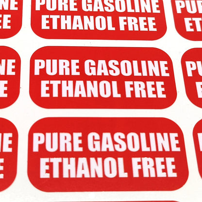 24x Pure Gasoline Ethanol Free Stickers for Vehicle, Vinyl Decal/Label
