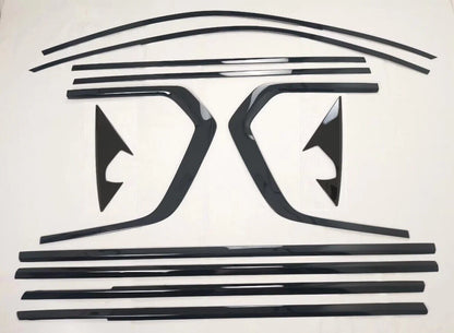Steel Glossy Black Window Side Molding Covers for 2019-2023 BMW X7 (2019-2023)
