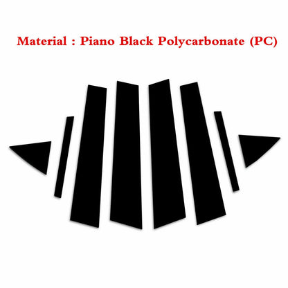 8pc Black Door Trim Cover for Hyundai Elantra Sedan (2017–2020)