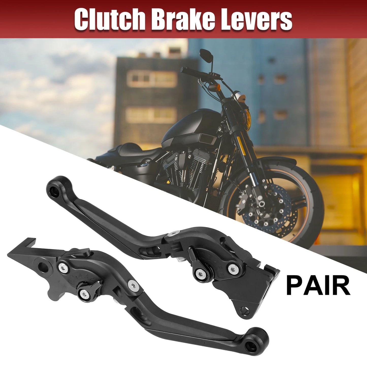 Motorcycle Brake Clutch Levers 1 Pair Folding for Honda PCX125 (2021) Black