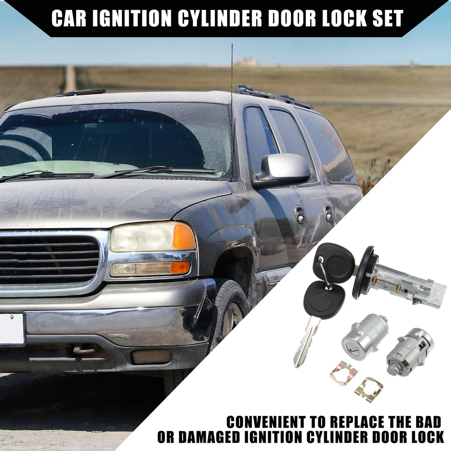 2x Ignition Lock Cylinder Switch Door Lock for Chevy/GMC