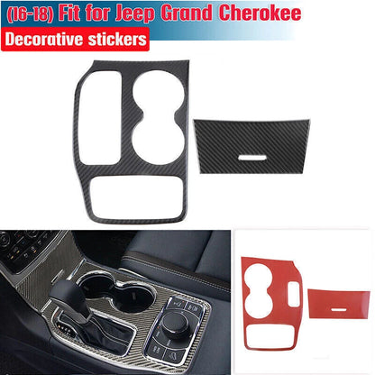 Carbon Fiber Gear Shift Panel Cover Trim for Jeep Grand Cherokee (2016-2018)