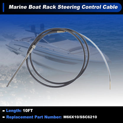 Cable / 10 ft / Steering Control Cable for Marine Boat Rack