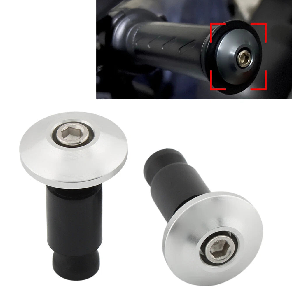 7/8'' Handle Bar End Grips Caps for Motorcycle Dirt Bike - Silver
