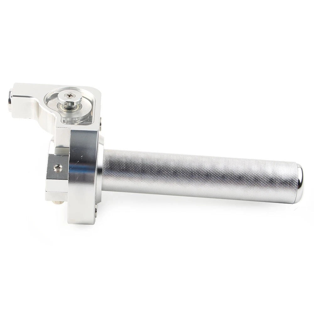 CNC 7/8'' Motor Handlebar Twist Throttle Accelerator Grip for Universal Silver