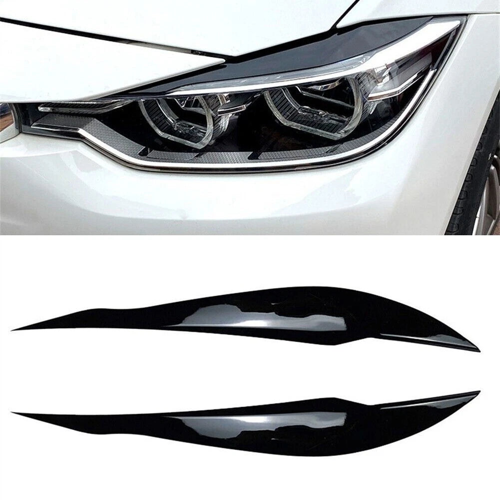 Pair Headlight Cover Black Eyebrow for F30 Saloon (2012–2018)