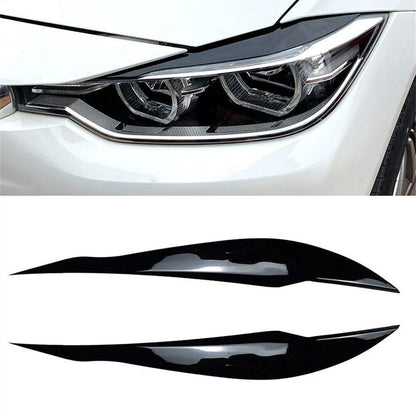 Pair Headlight Cover Black Eyebrow for F30 Saloon (2012–2018)