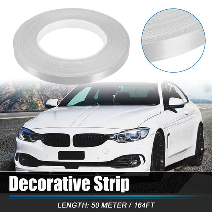 Decorative Strips / 0.4in Width 164ft / Waterproof Silver Tone for Car Motorcycle