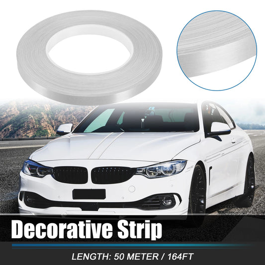 Decorative Strips / 0.4in Width 164ft / Waterproof Silver Tone for Car Motorcycle
