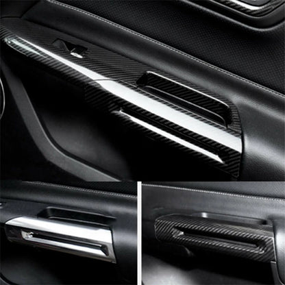 ABS Carbon Fiber Look Interior Door Armrest Covers for Ford Mustang (2015-2023)