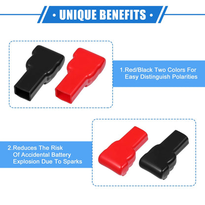 3 x Battery Terminal Insulation Cover 80mm Length for Motorcycle