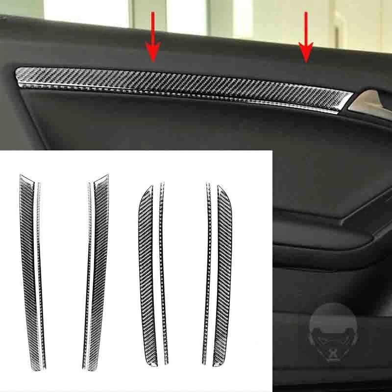 Carbon Fiber Interior Door Panel Strip Cover Trim Fit For Audi A5 2009-2016