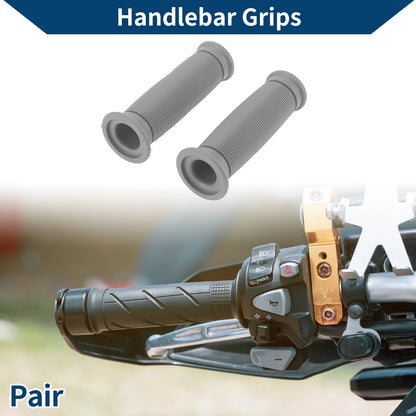 7/8" 22mm Hand Grips Rubber Gray for Motorcycle