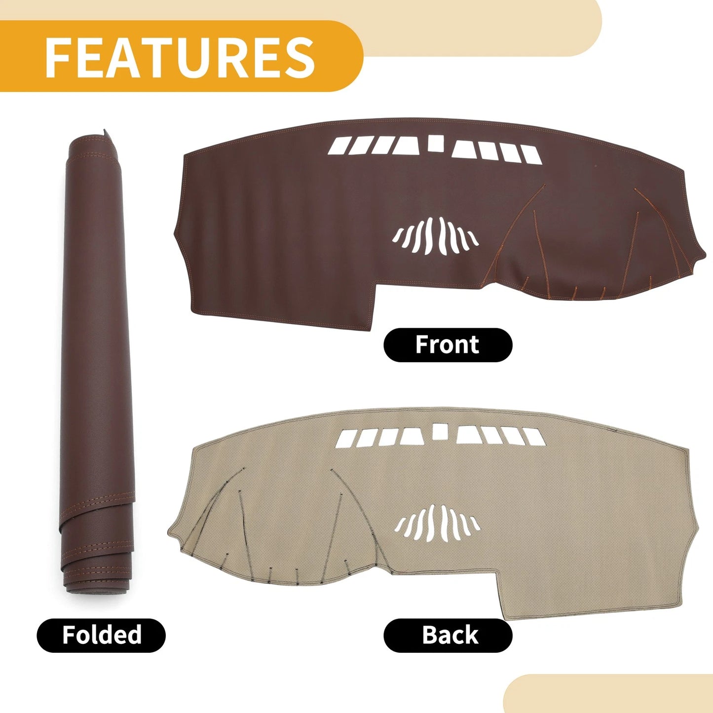 Dashboard Cover Mat for Volvo XC90 (2002-2013) - Brown Anti-Slip