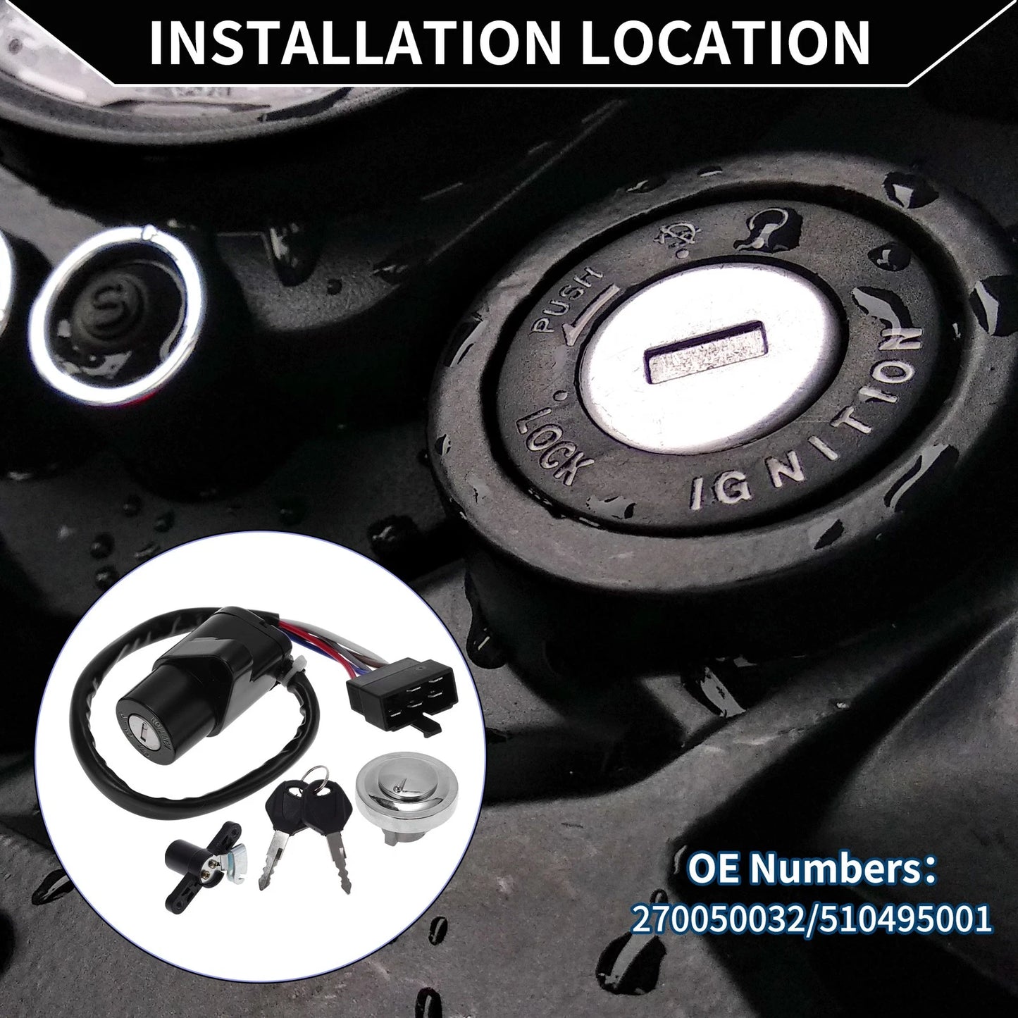 Ignition Key Switch for Kawasaki VN900 Classic (2006–2013)