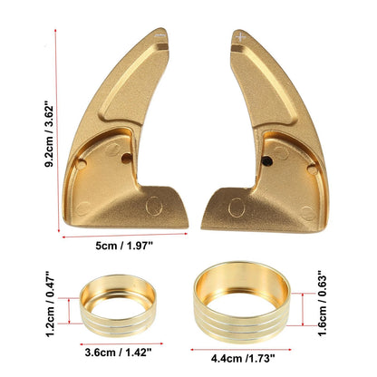 Gold Tone Inner Paddle Shifter & AC Volume Knob Cover Ring Trim for Dodge Charger