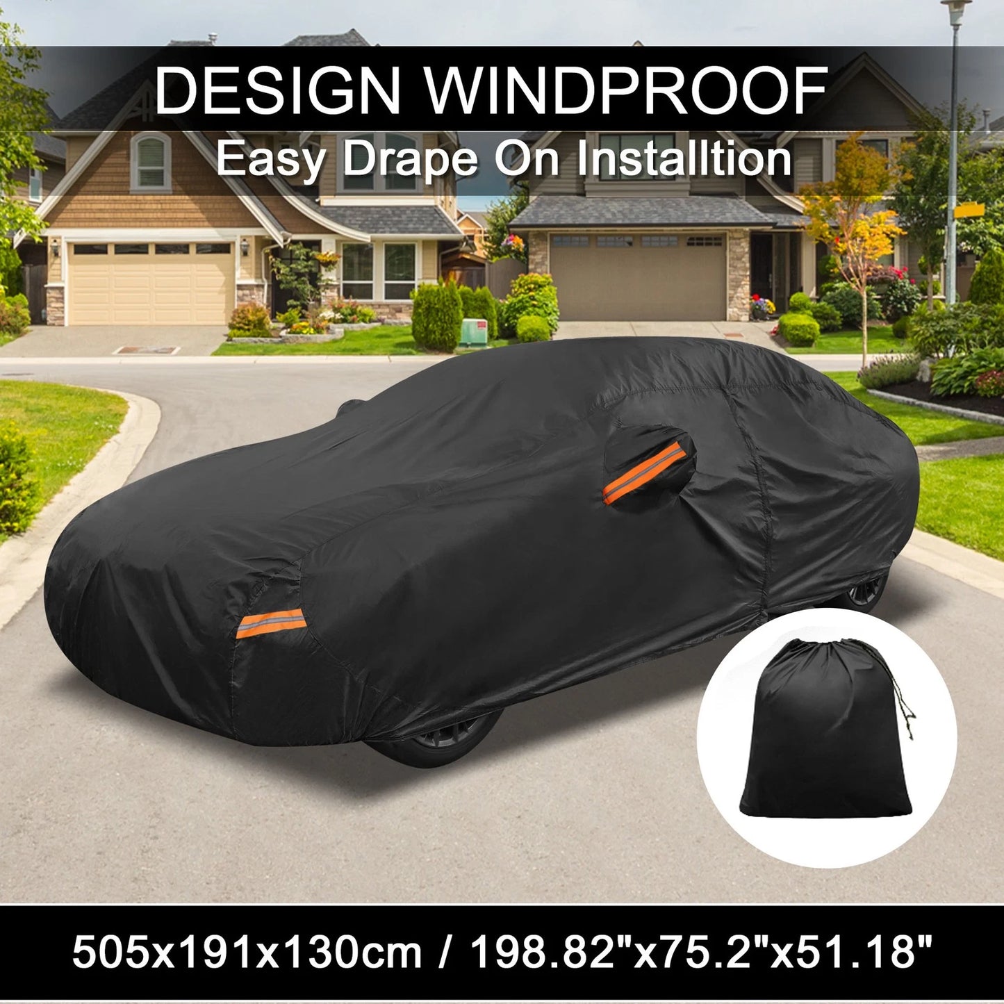 Waterproof Aluminum Film Car Cover for Acura TLX Driver Door Zipper