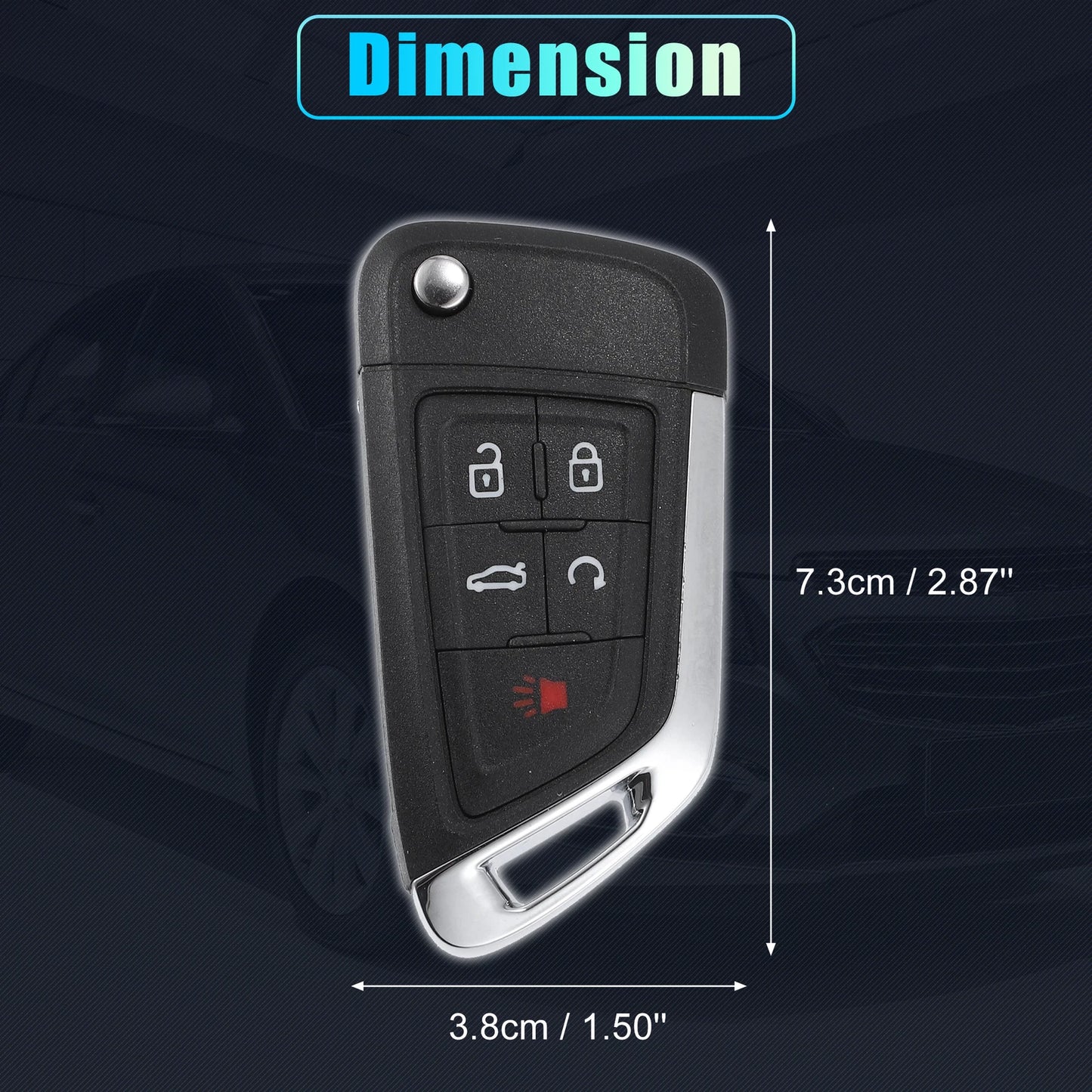 5 Button Key Fob Case Keyless Entry Remote Shell for Chevrolet