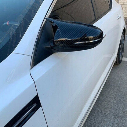 2 x Carbon Look Rear View Mirror Housing Caps for Kia Optima K5 (2011-2015)