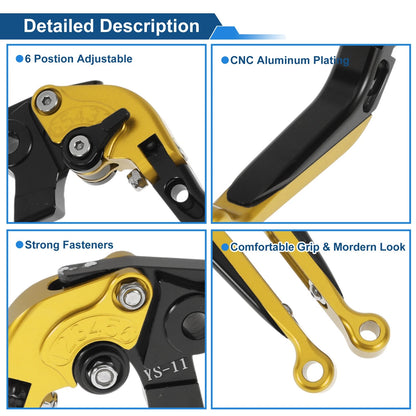 Adjustable Brake Clutch Levers for Honda X11 (1999-2002) Gold Black