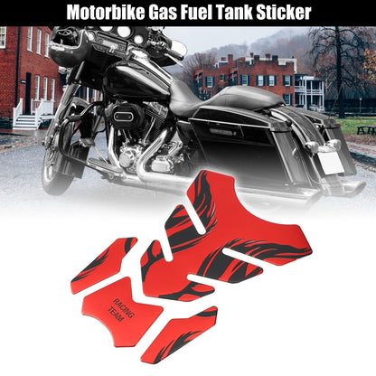 Universal Protector Sticker 3D PVC Rubber Pad Emblem Red for Motorcycle