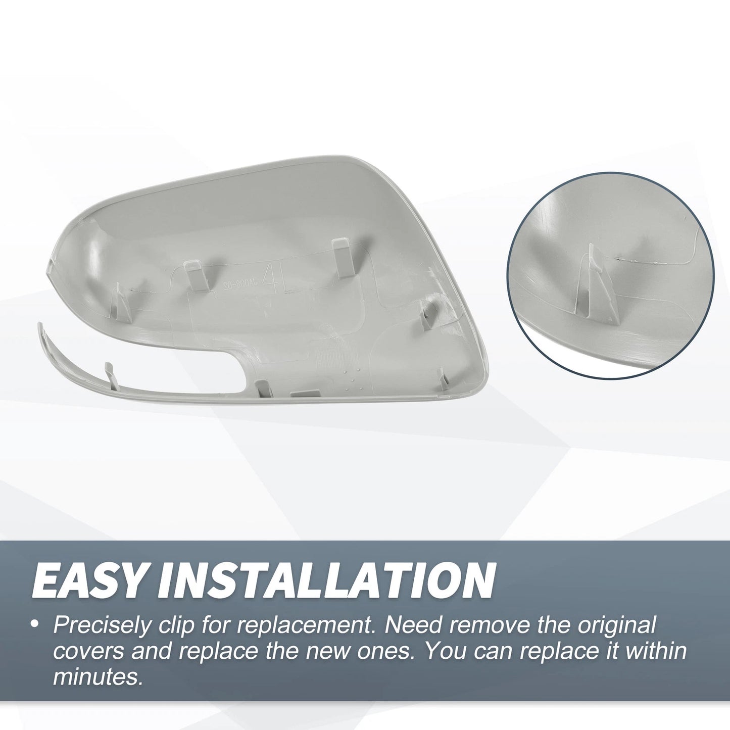 Left Side Mirror Cover Cap Gray for Toyota Mark X Reiz (2004-2019)