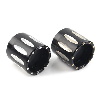 Black CNC Front Axle Nut Covers for Harley Touring Softail