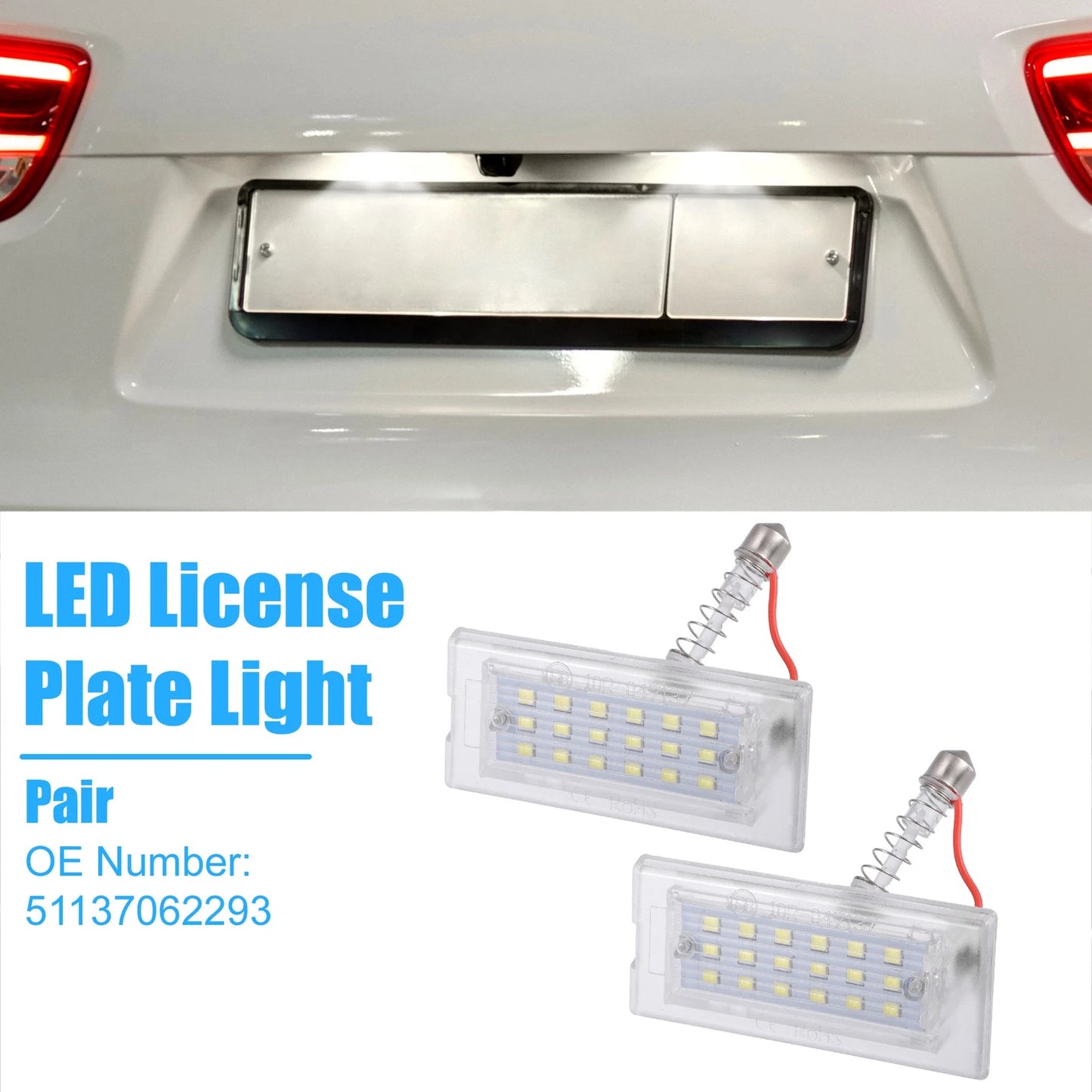 White LED License Plate Light for BMW X5 (2002 - 2006)