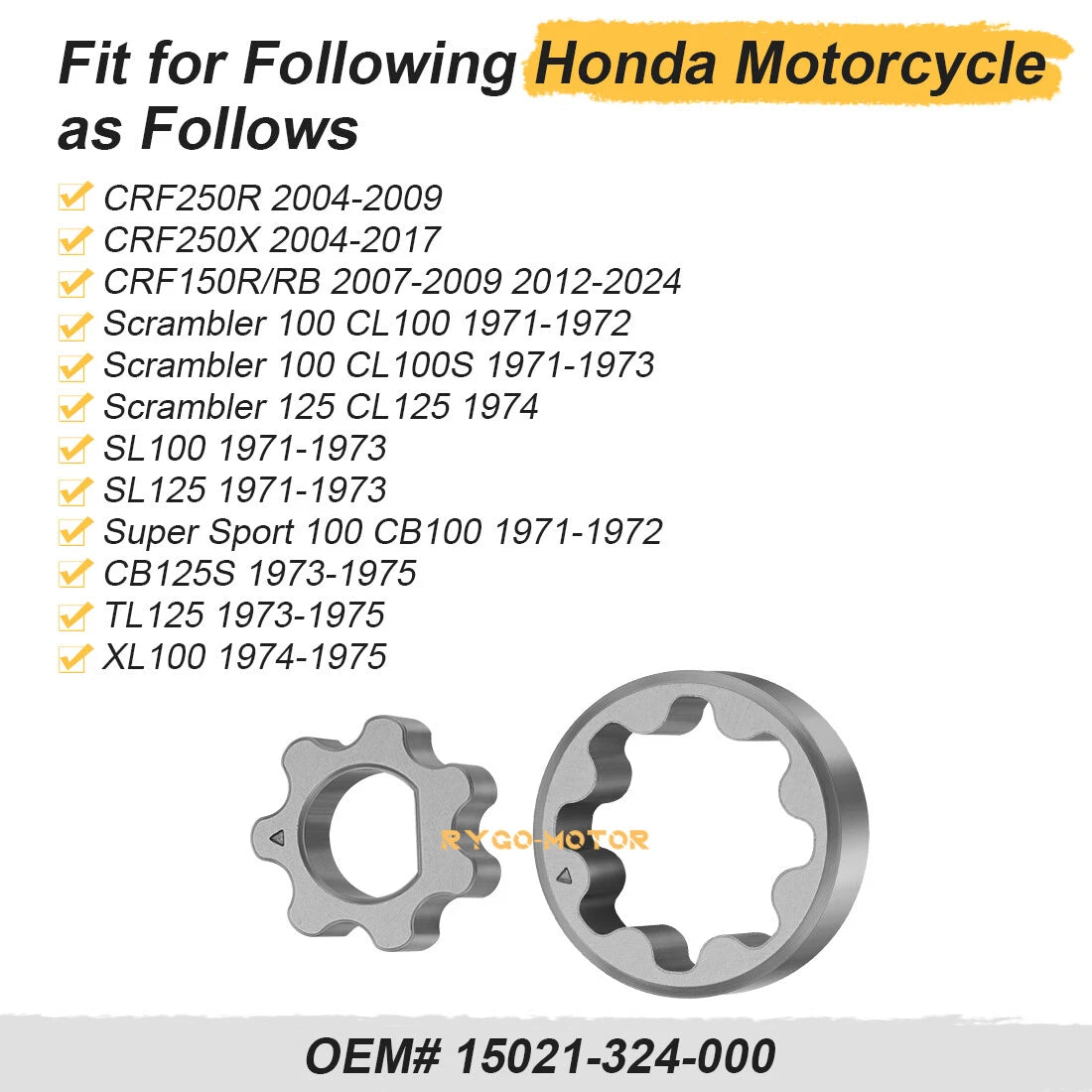 Oil Pump Rotor Set for Honda CRF250R 04-09 CRF250X 04-17 CRF150R CRF150RB 07-24
