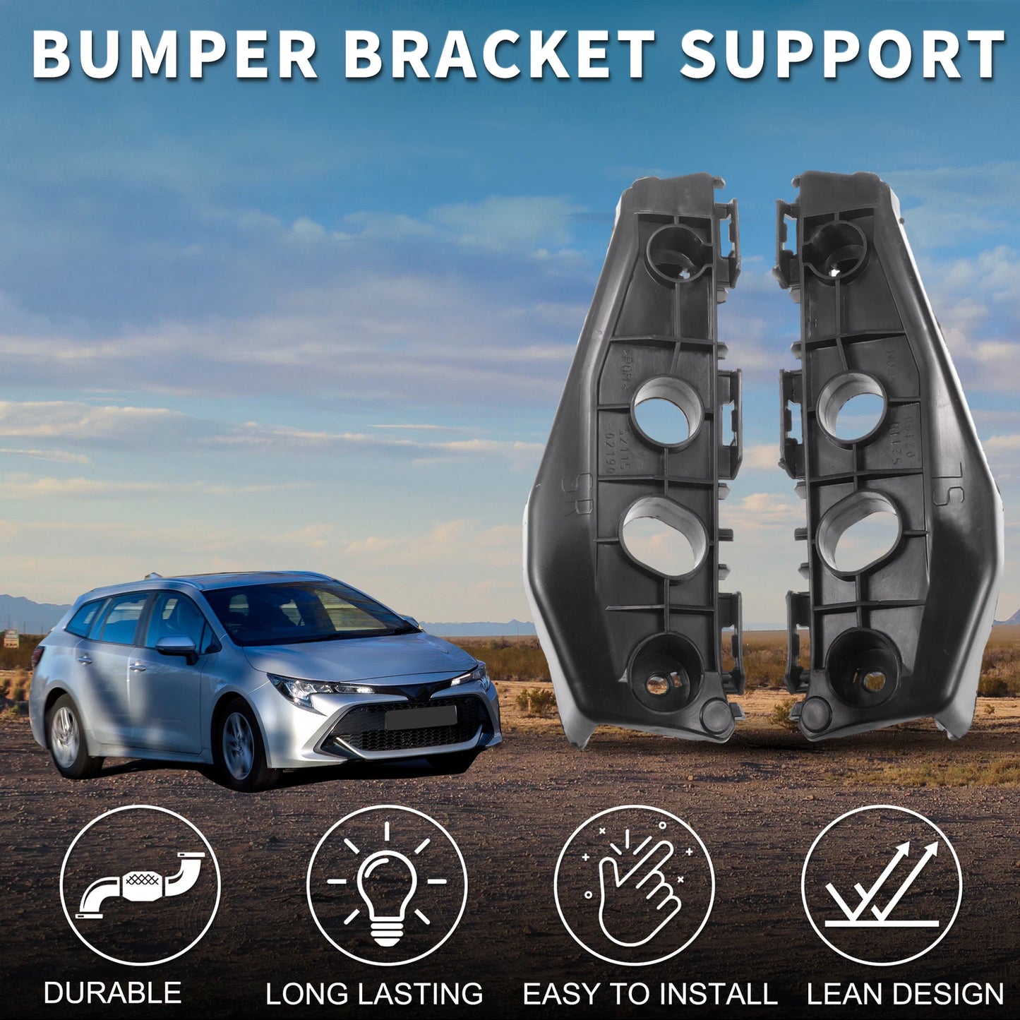 Front Bumper Retainer Bracket for Toyota Corolla (2014-2019) - 1 Pair