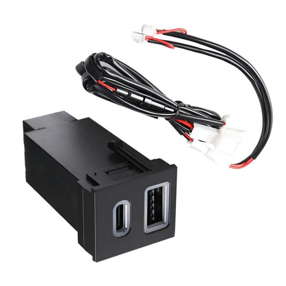 Fast Charger Dual QC3.0 + PD Socket Type C USB for Toyota RAV4, C-HR