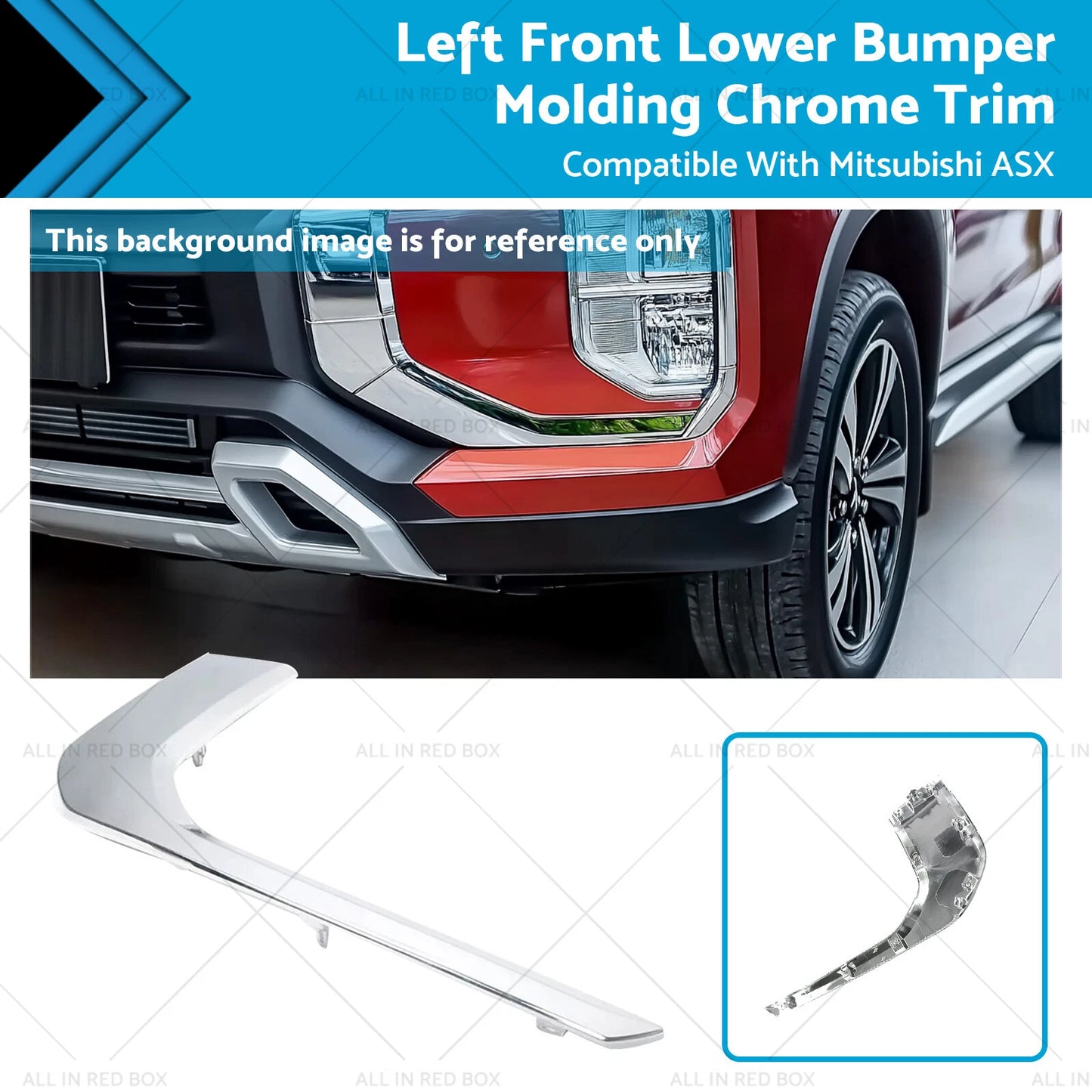 Left Front Lower Bumper Molding Chrome Trim for Mitsubishi ASX (2020-2021)