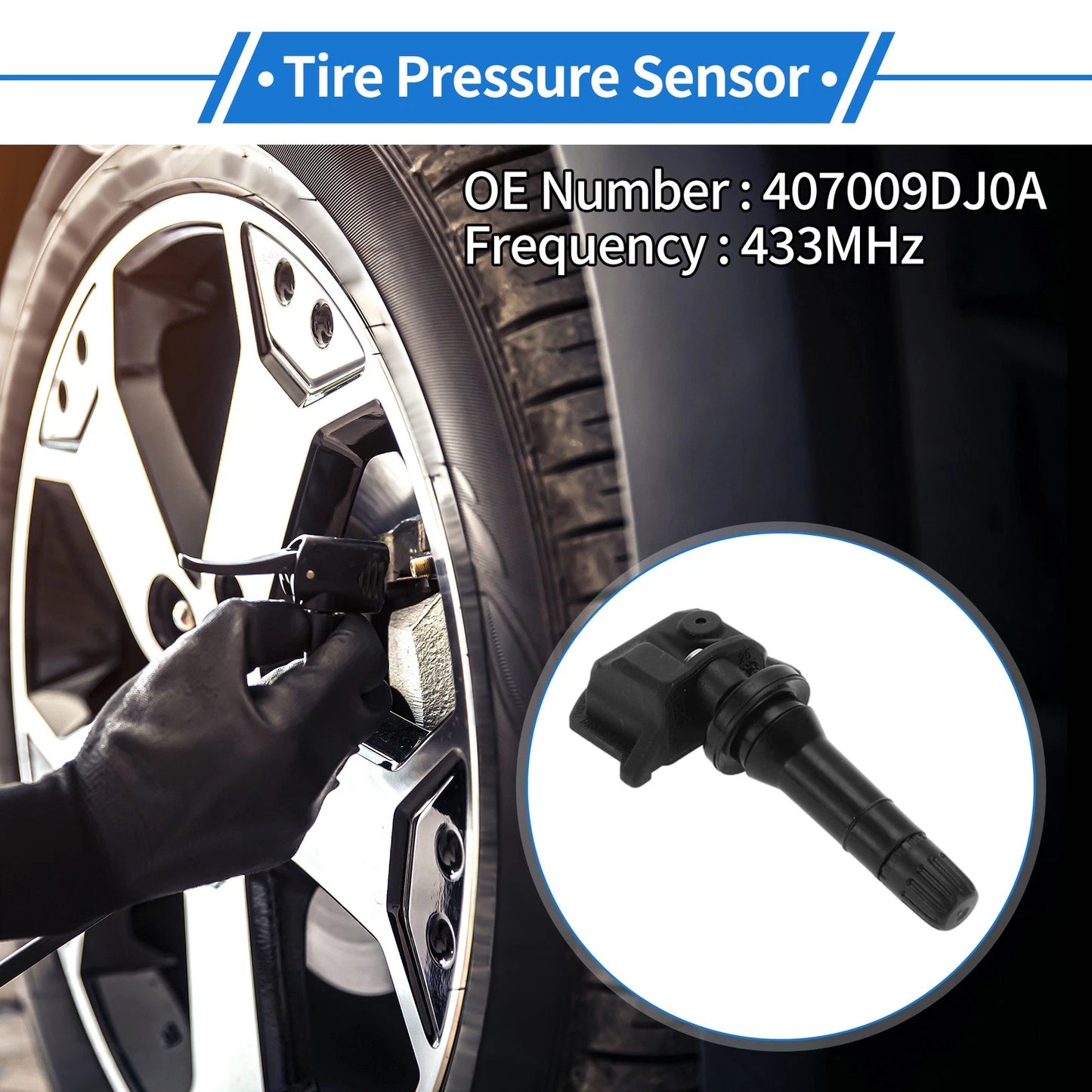 Tire Pressure Sensor 433MHz for Nissan Murano (2019-2024) 1 Pcs