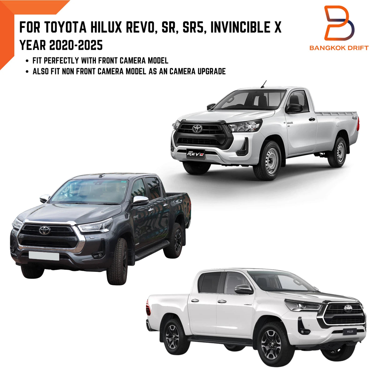 Chrome LED Front Grille for Toyota Hilux Revo Ute (2020-2025)