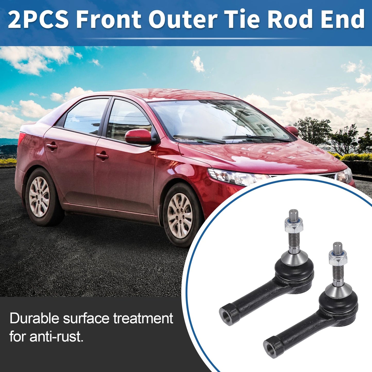 2 x Front Outer Tie Rod End Links for Ford Explorer, Ford Flex (2006-2019)