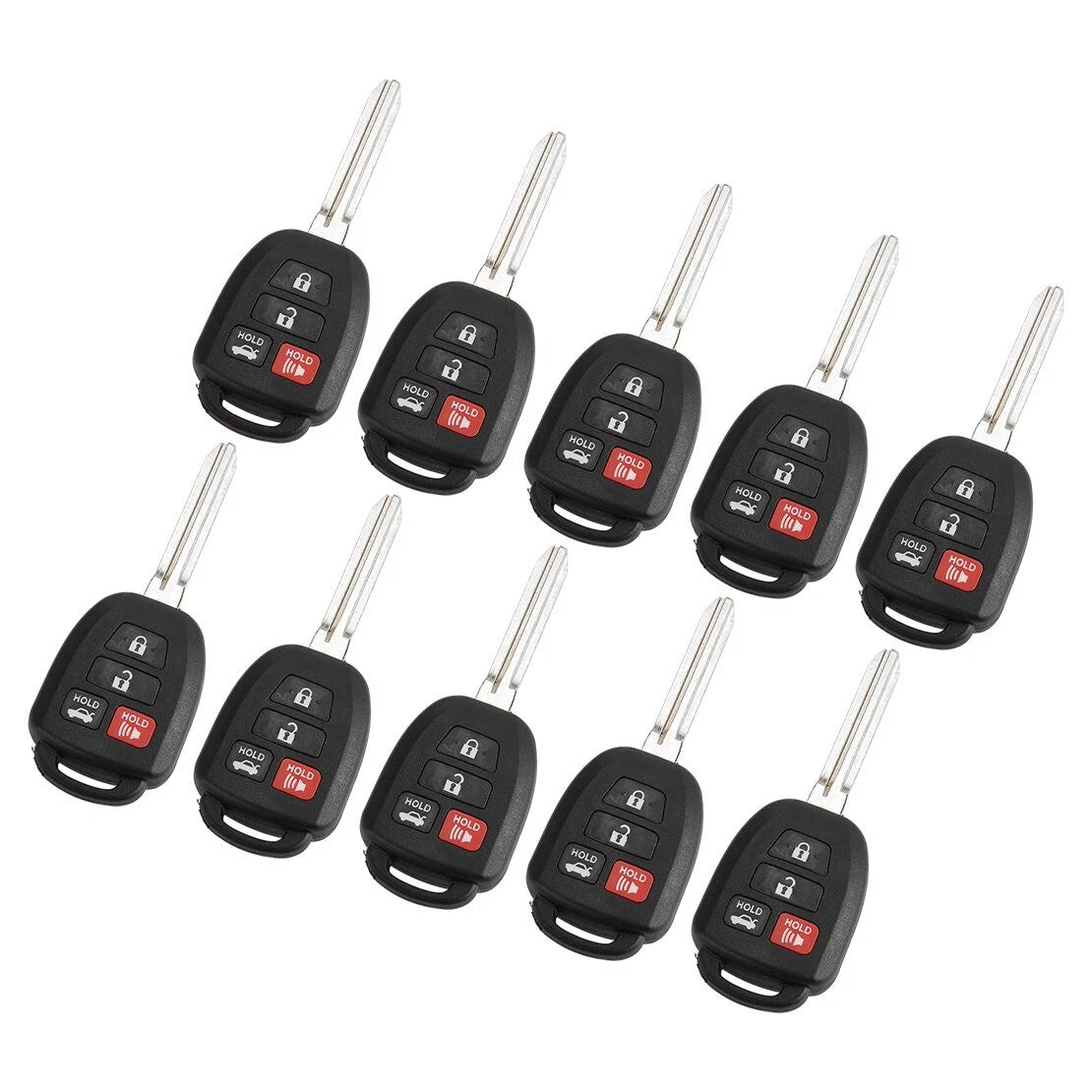10pc Keychain Remote Control for Toyota Highlander, Sequoia, RAV4, Corolla