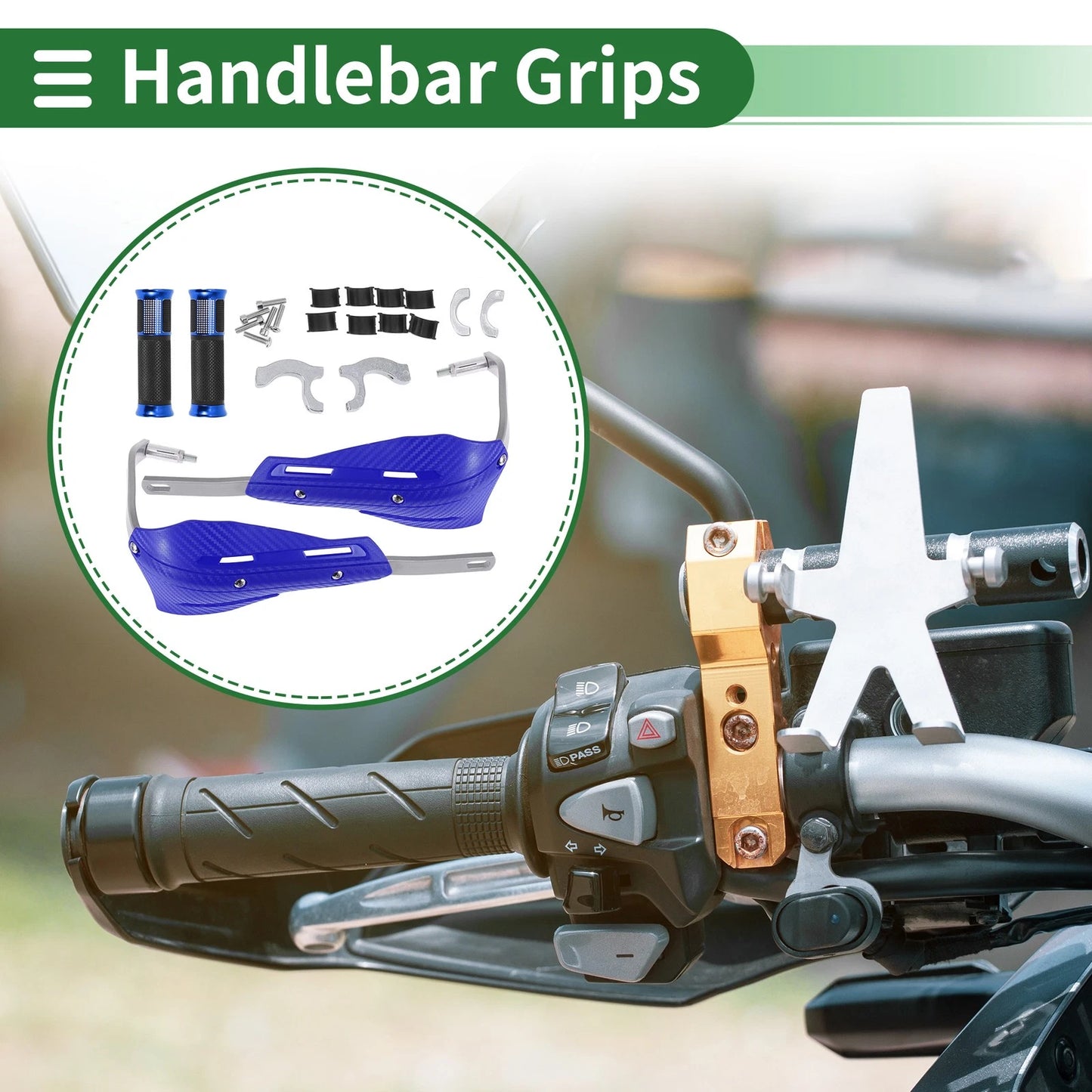 Hand Grips Cover for Motorcycle Checkered Pattern End Grips